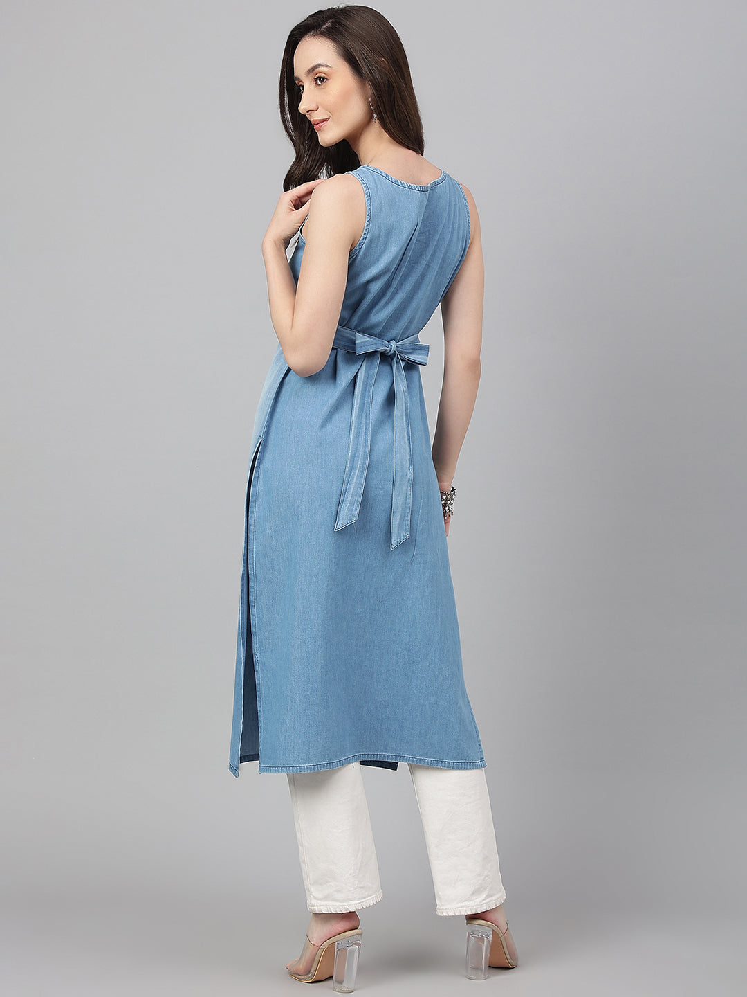 Light-Blue-Denim-Solid-Straight-Kurta