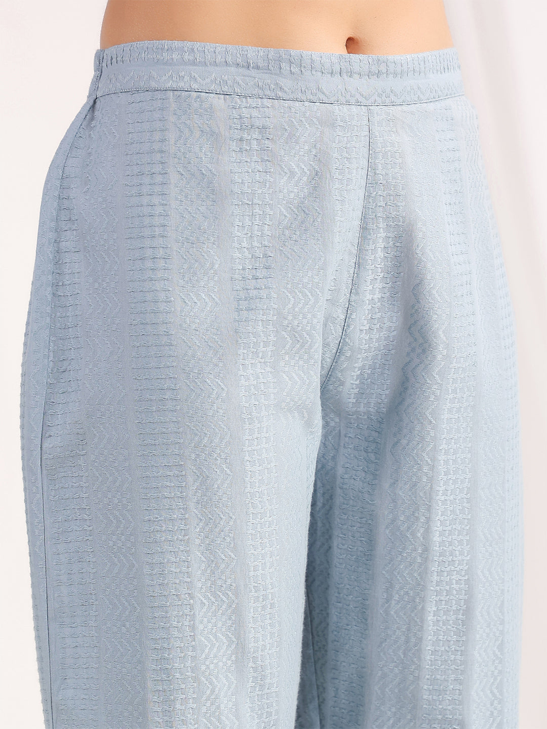 Light-Blue-Jacquard-Shirt-Co-Ord-set