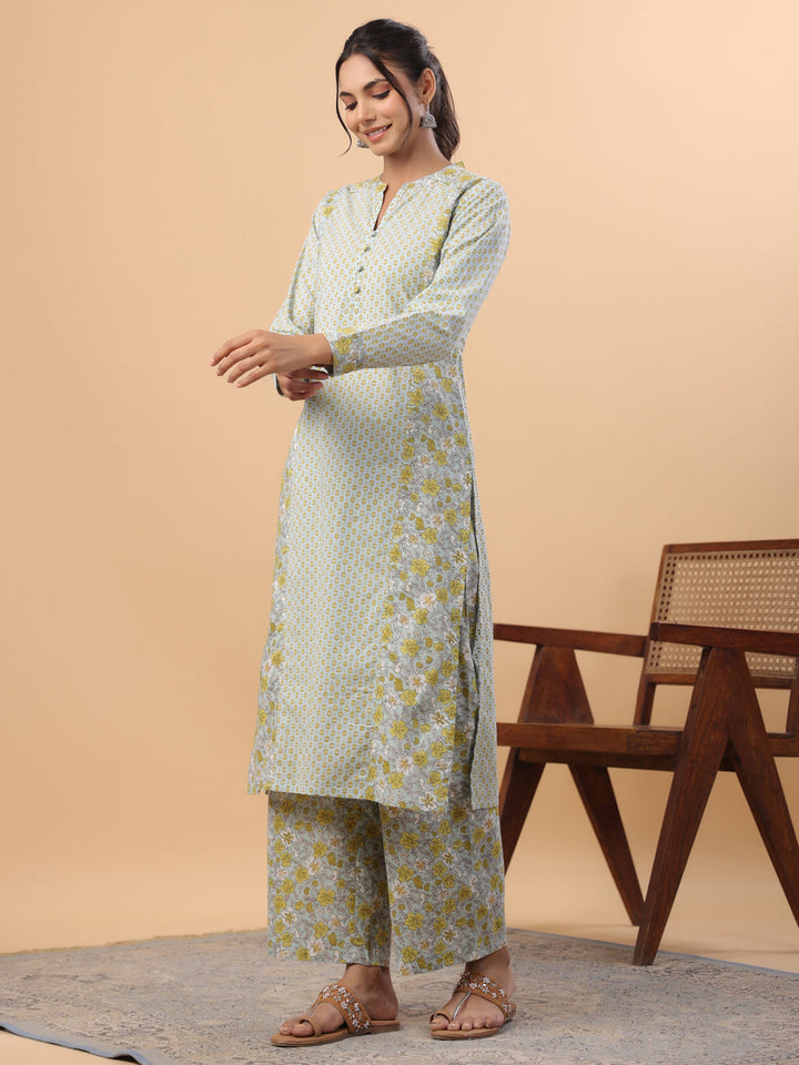 Light-Blue-&-Aqua-Cambric-Regular-2-Piece-Kurta-Set