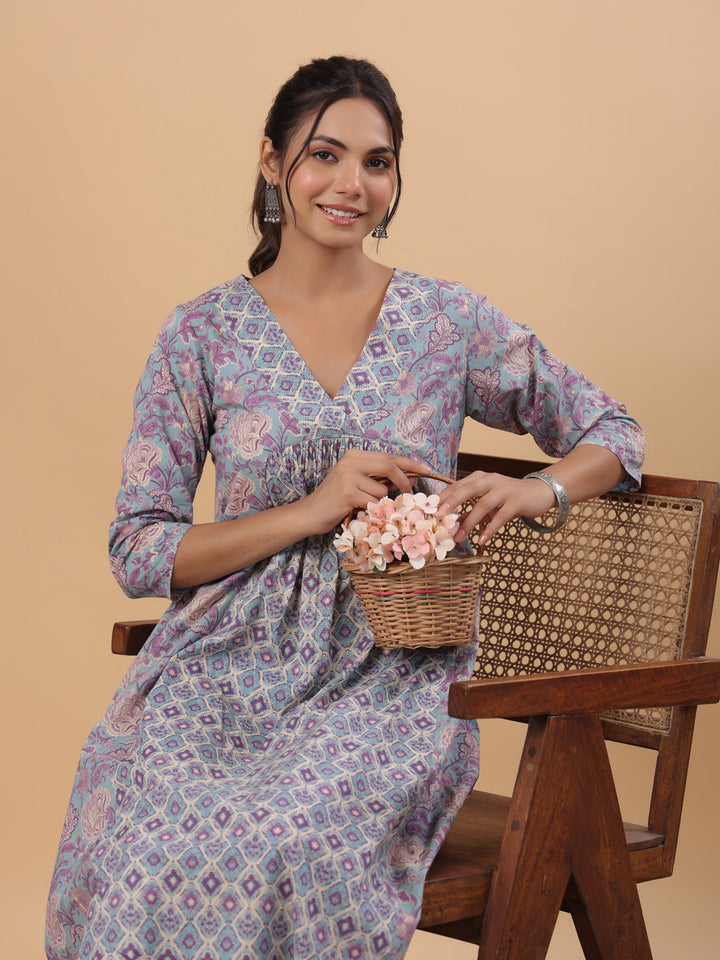ZERESOUQ-Light-Blue-&-Multicolor-Cambric-Panelled-2-Piece-Kurta-Set