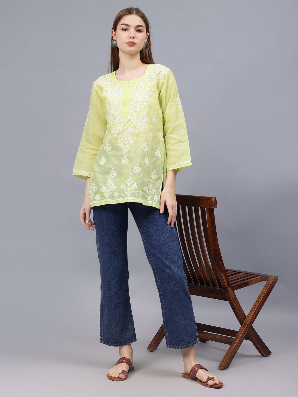 Light-Green-Terivoil-Cotton-Embroidered-Chikankari-Tunic