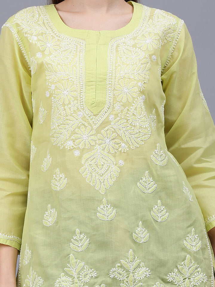 Light-Green-Terivoil-Cotton-Embroidered-Chikankari-Tunic