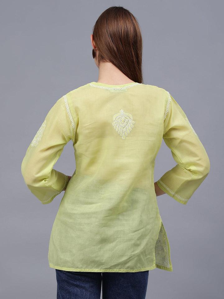 Light-Green-Terivoil-Cotton-Embroidered-Chikankari-Tunic