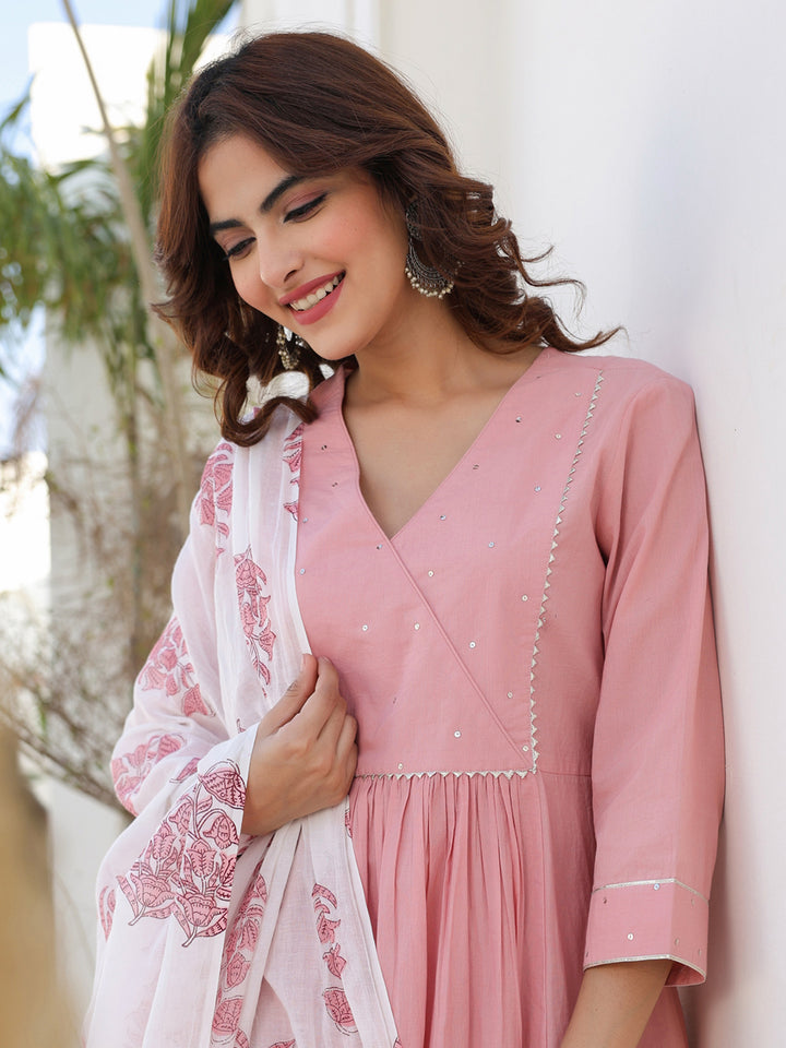 White-Cotton-A-Line-Embellished-3-Piece-Kurta-Set