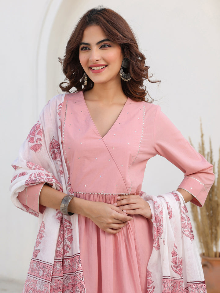 White-Cotton-A-Line-Embellished-3-Piece-Kurta-Set