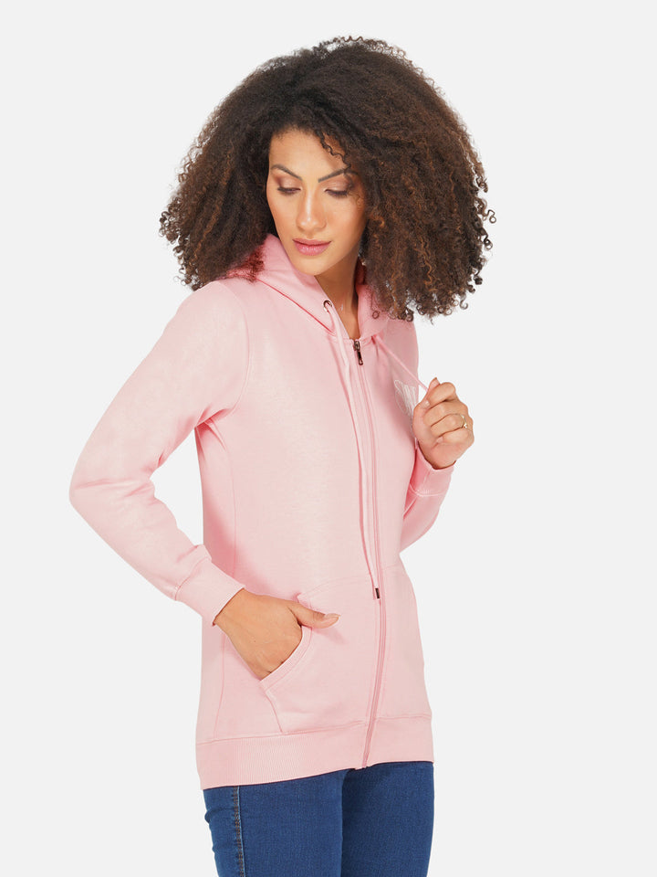 Light Pink Fleece Warm Hoodie Sweatshirt