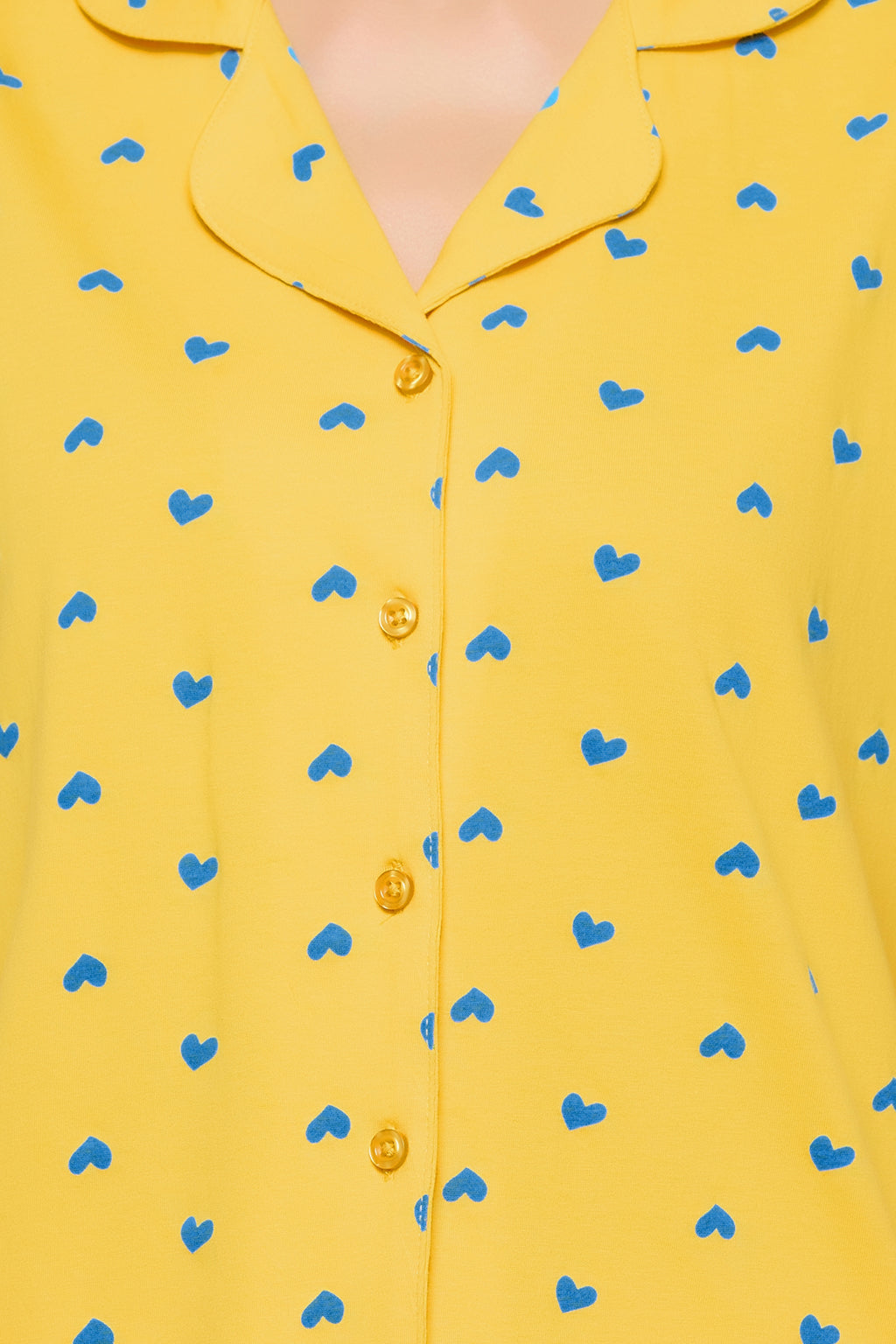 Light-Yellow-Cotton-Printed-Button-Down-Shirt-&-Shorts-Set