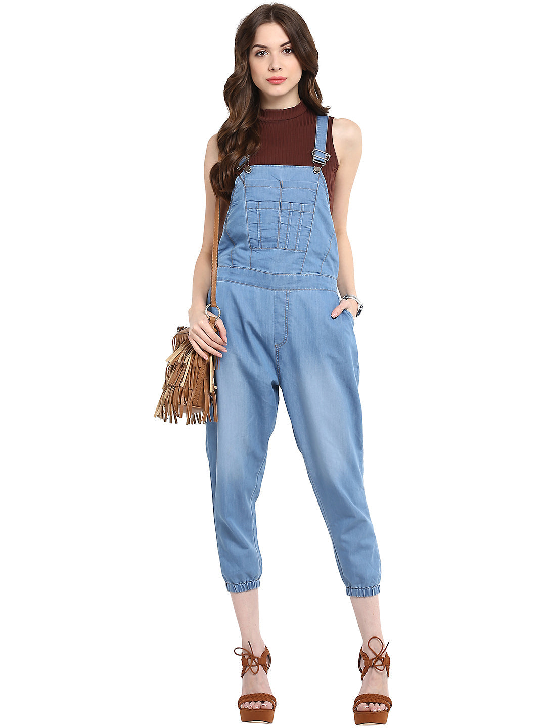 Light-Blue-Solid-Dungaree-Pants