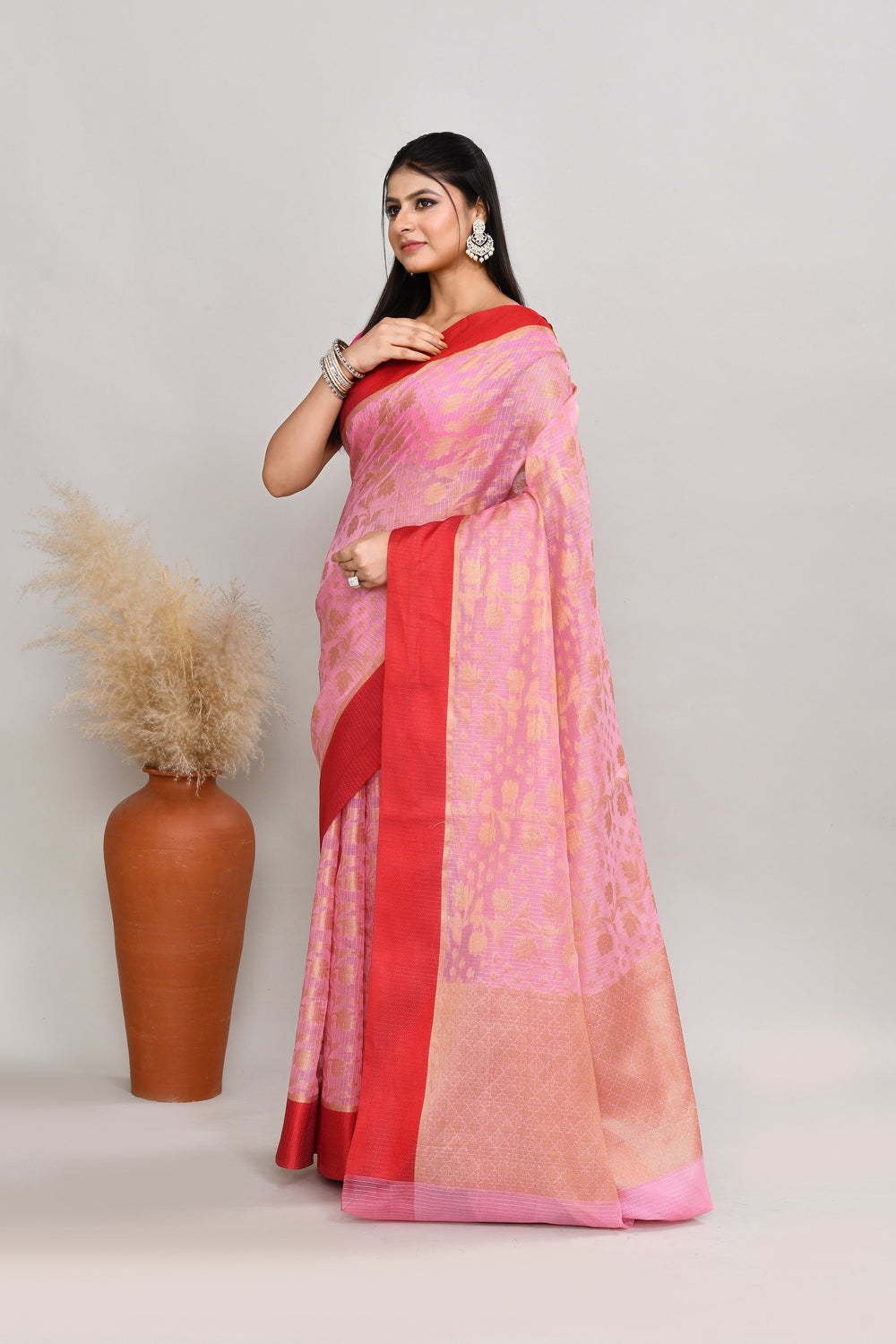 Light-Pink-Kota-Silk-Banarasi-Zari-Work-Saree