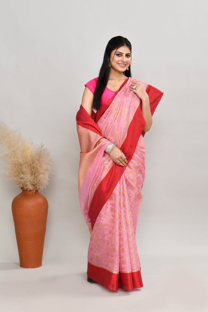 Light-Pink-Kota-Silk-Banarasi-Zari-Work-Saree