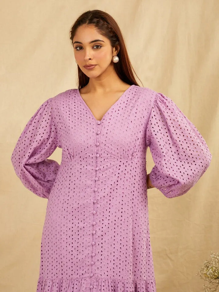 Lilac-Cotton-Schiffli-Broadries-Long-Dress