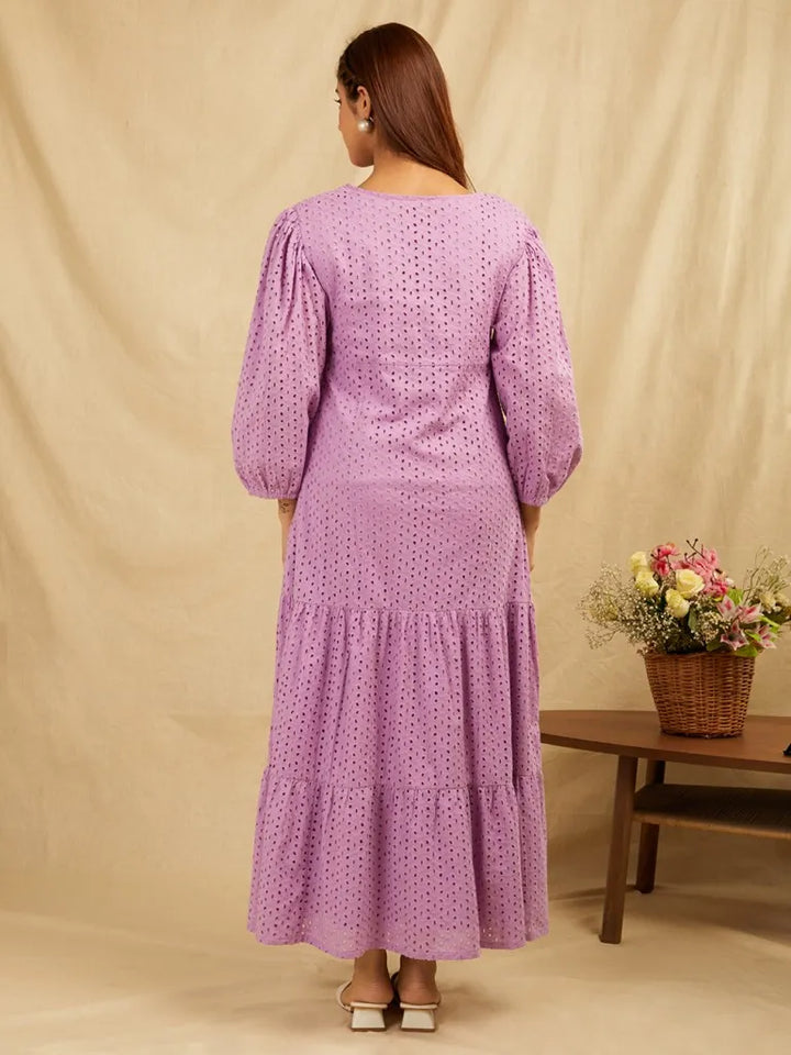 Lilac-Cotton-Schiffli-Broadries-Long-Dress