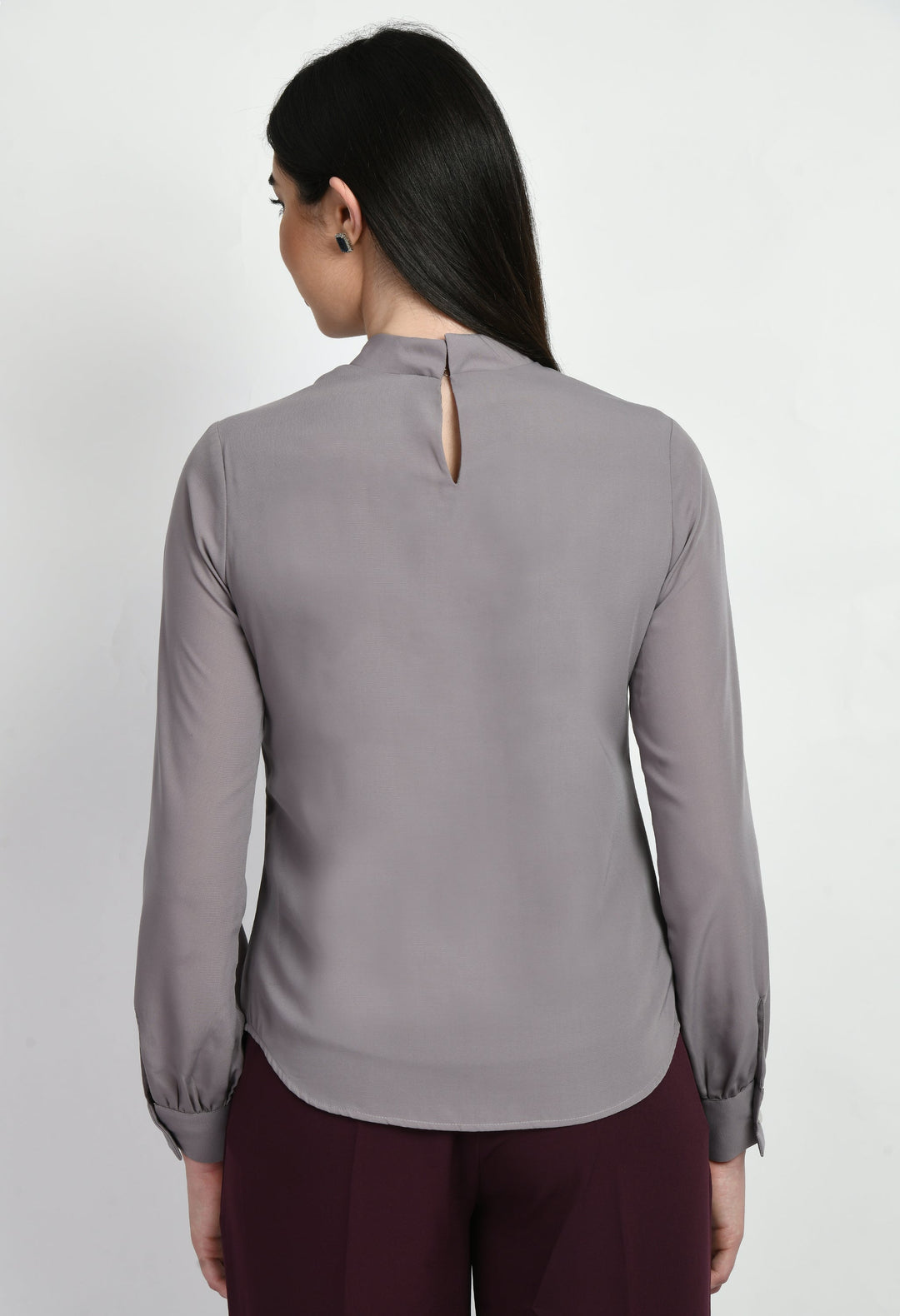 Lilac-Grey-Foresight-High-Neck-Front-Pleat-Top