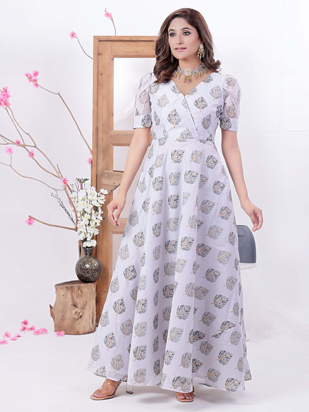 Lilac-Silk-Hint-Chanderi-Maxi-Dress