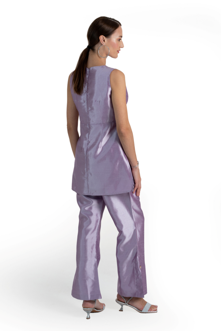 Lilac Taffeta Kimaya Kurta & Pant Set