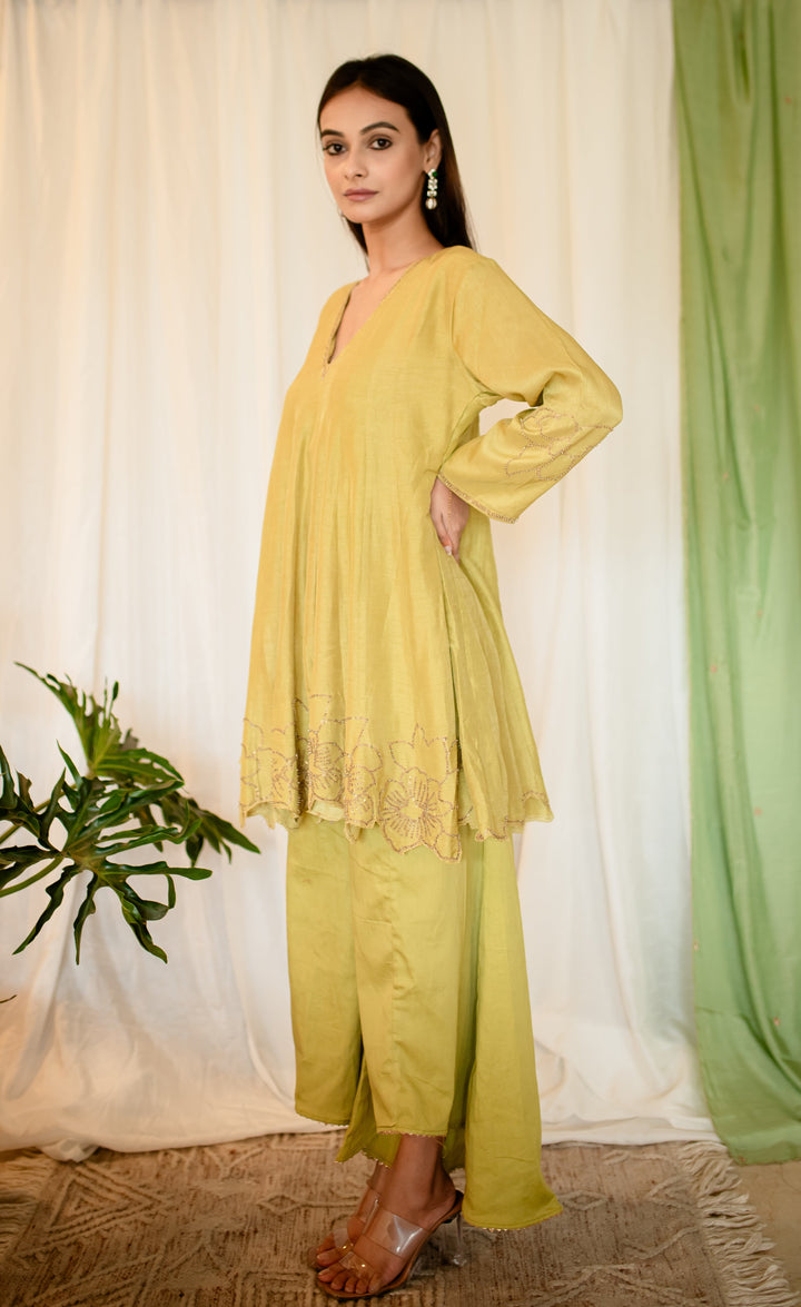 Lime-Green-Silk-Tikki-Handwork-Co-Ord-Set