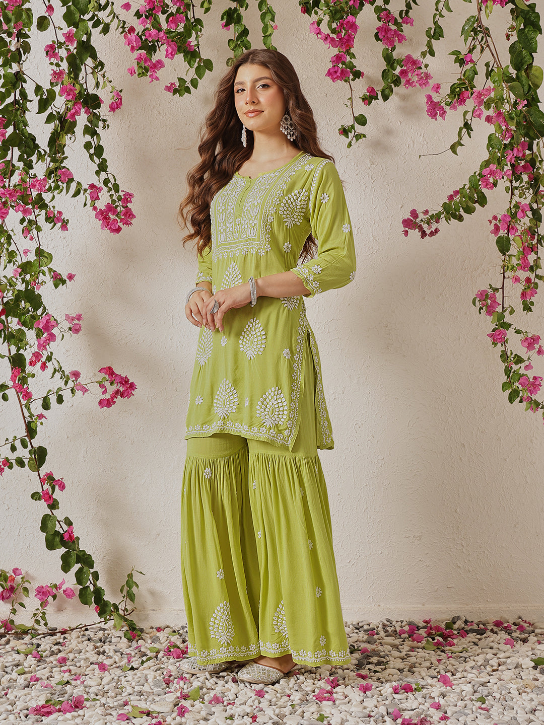 Liril-Green-Cotton-Blend-Ethnic-Motifs-2-Piece-Sharara-Set