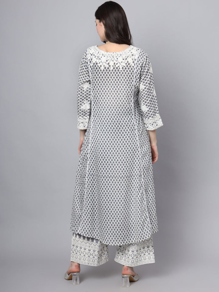 Grey-Rayon-Motif-Print-2-Piece-Kurta-Set