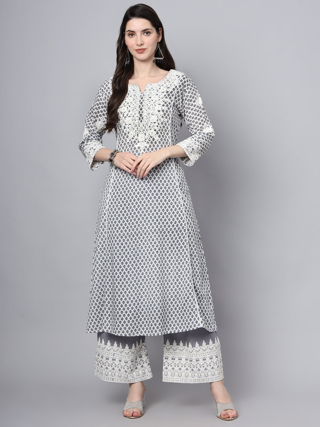 Grey-Rayon-Motif-Print-2-Piece-Kurta-Set