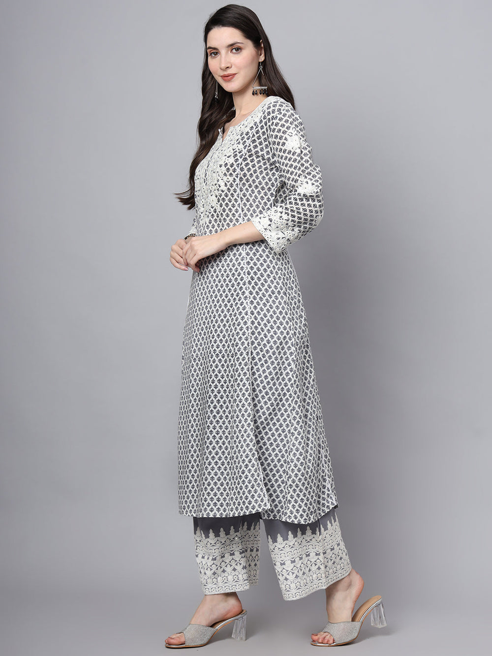 Grey-Rayon-Motif-Print-2-Piece-Kurta-Set
