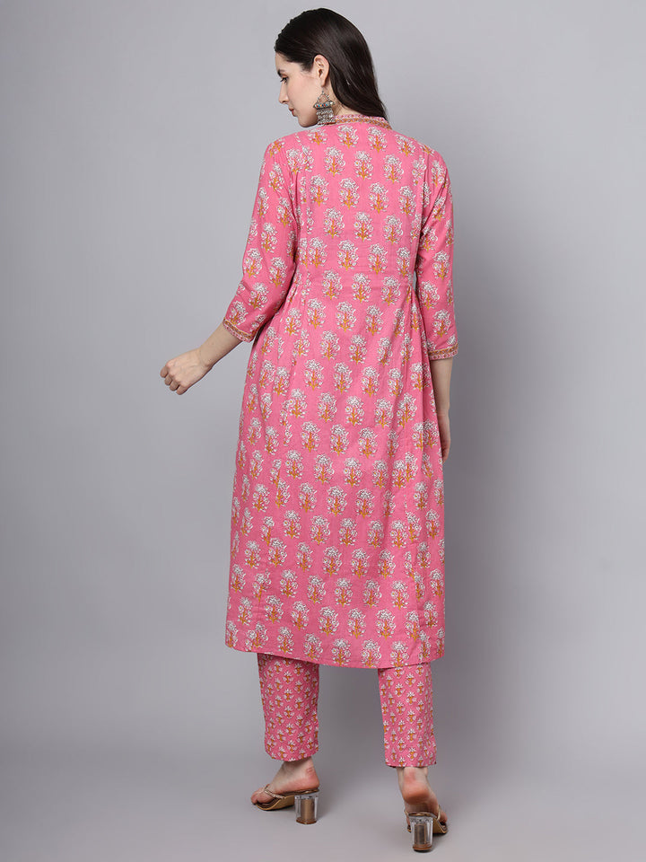 Pink-Cotton-Printed-Sequin-Work-3-Piece-Kurta-Set