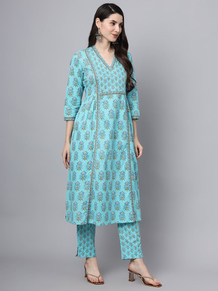 Sky-Blue-Cotton-Printed-Sequin-3-Piece-Kurta-Set
