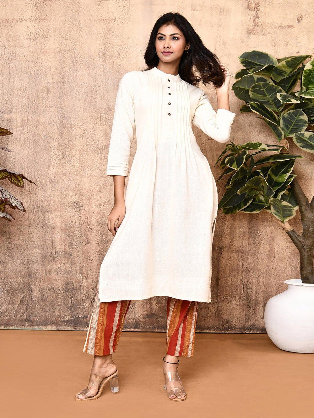 Luna-Off-White-Cotton-Handloom-2-Piece-Kurta-Set