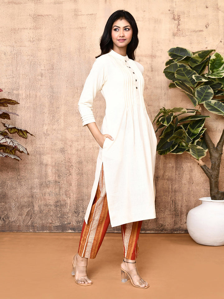 ZERESOUQ-Luna-Off-White-Cotton-Handloom-2-Piece-Kurta-Set