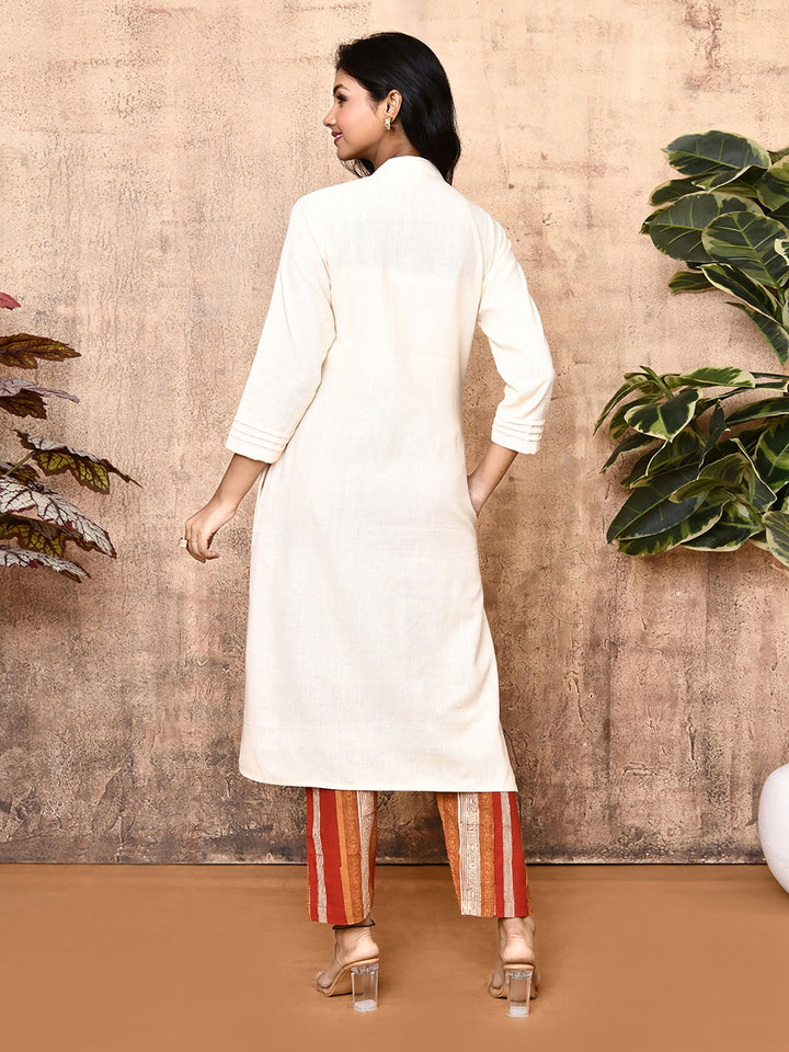 Luna-Off-White-Cotton-Handloom-2-Piece-Kurta-Set