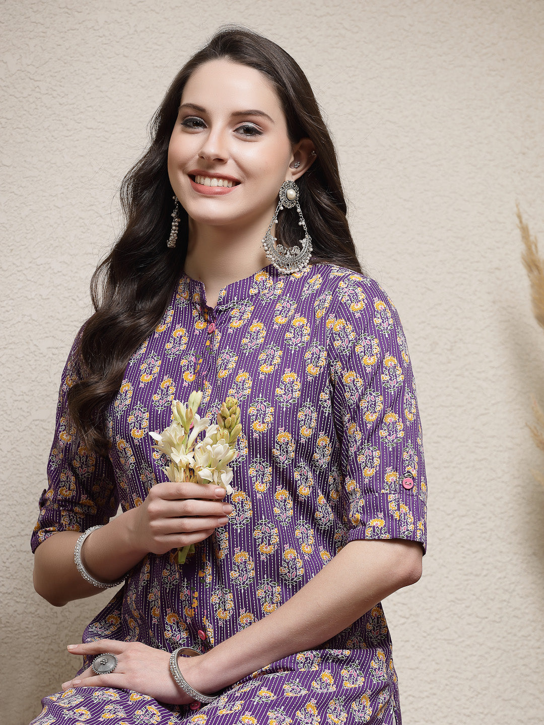 Purple-Rayon-Floral-Printed-A-Line-Kurta-Only