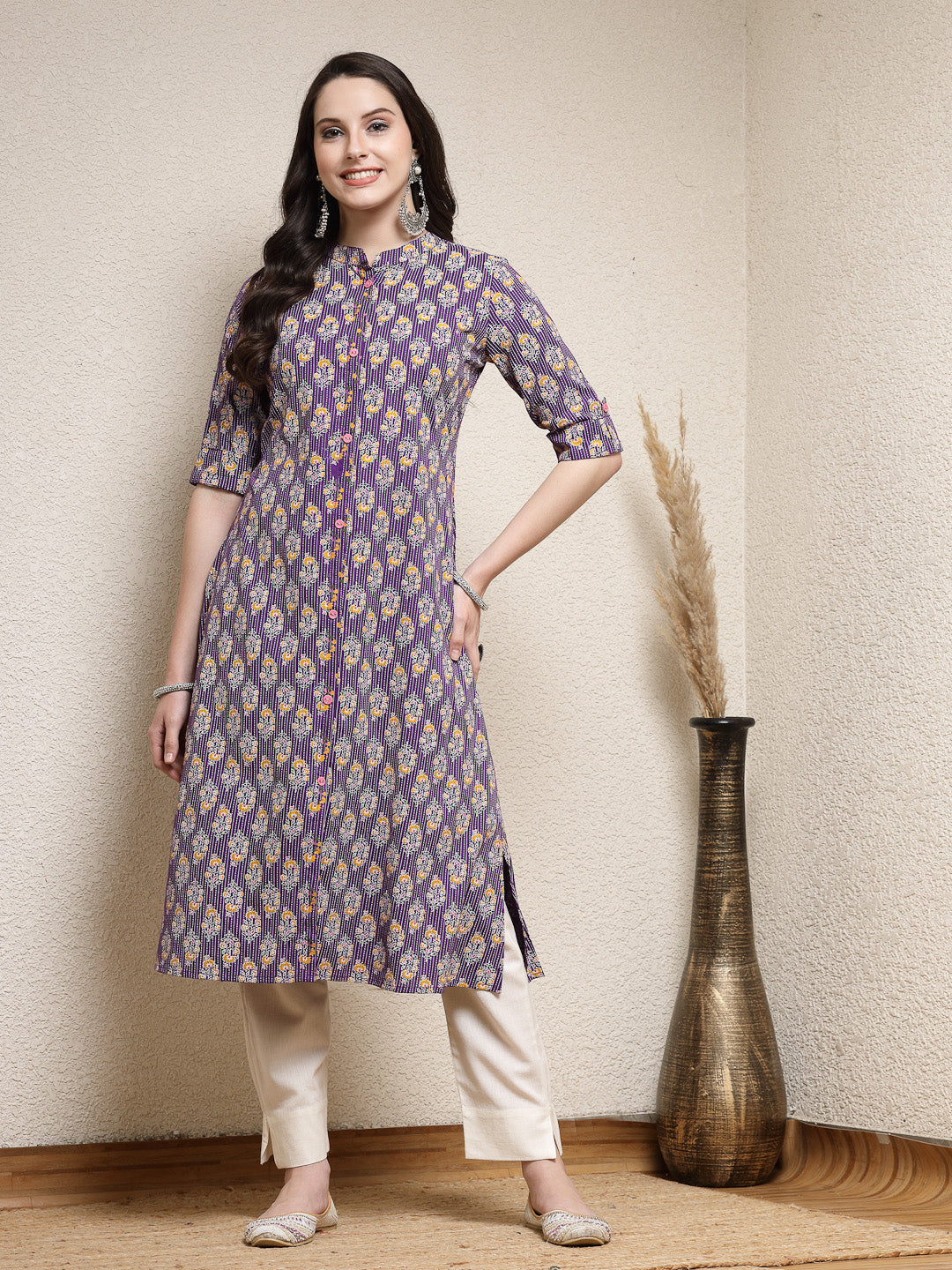 Purple-Rayon-Floral-Printed-A-Line-Kurta-Only