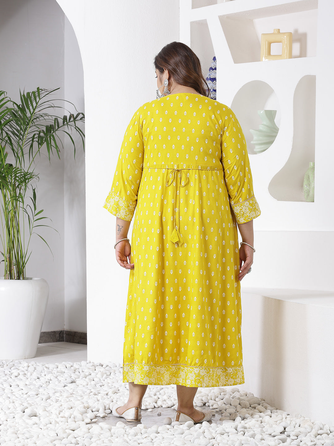 Mustard-Rayon-Embroidered-Long-Kurta-Only