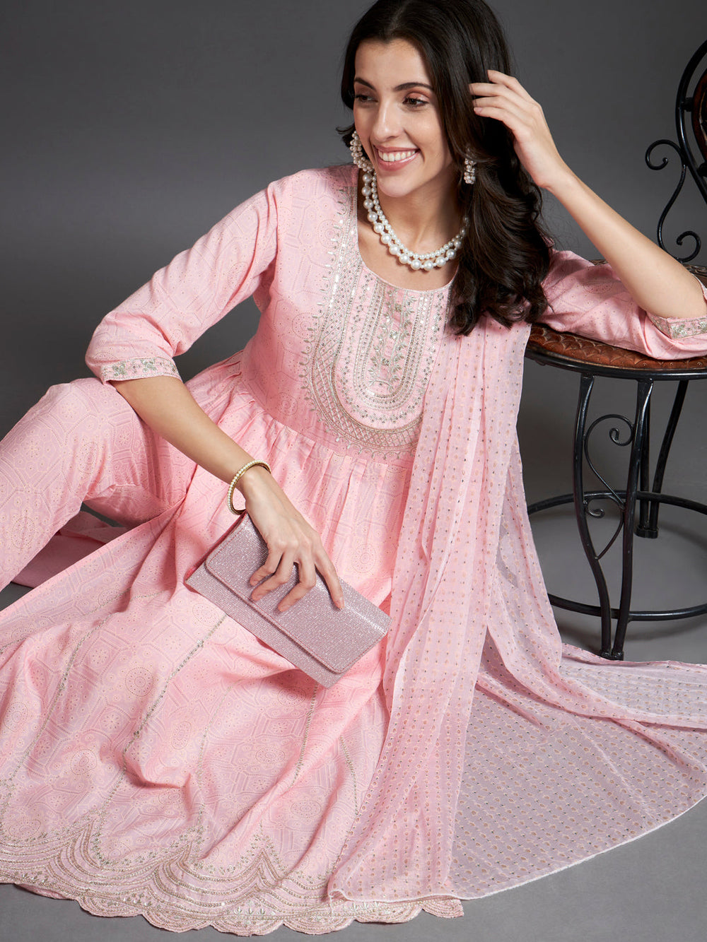 Pink-Silk-Blend-Khari-Printed-3-Piece-Kurta-Set