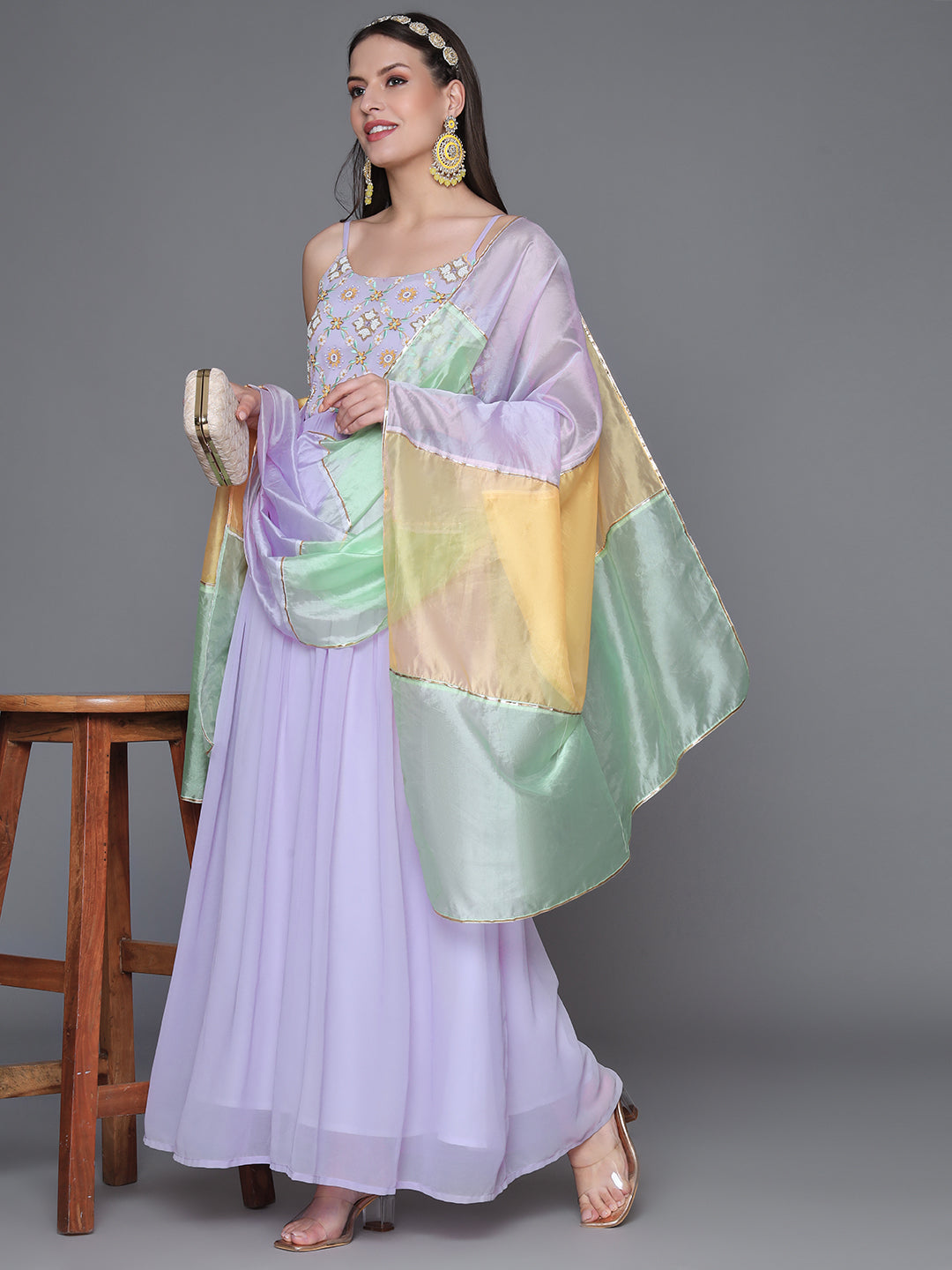 Violet-Georgette-Ethinc-Desing-3-Piece-Kurta-Set