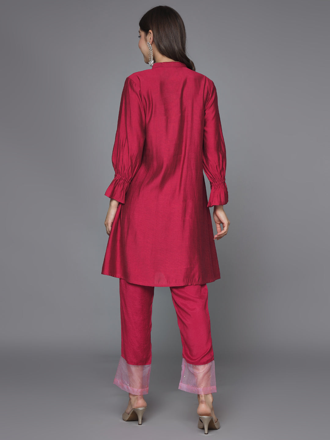 Red-Silk-Blend-Embroidered-2-Piece-Kurta-Set