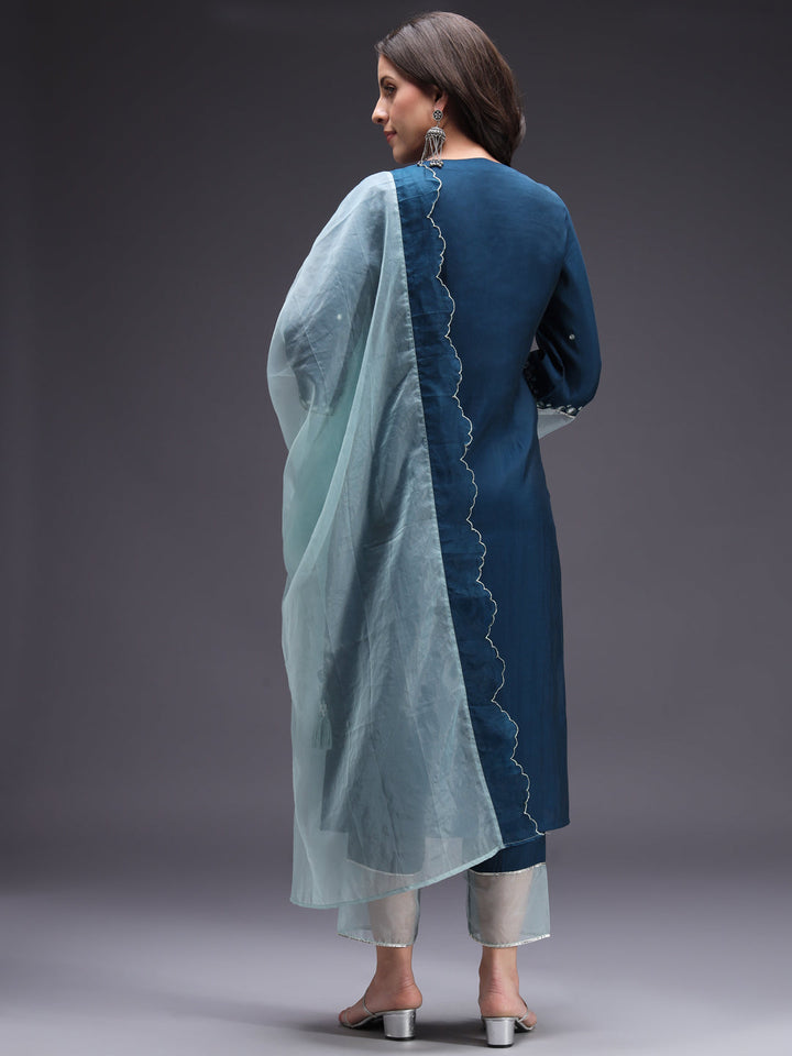 Blue-Silk-Blend-Mirror-Work-3-Piece-Kurta-Set