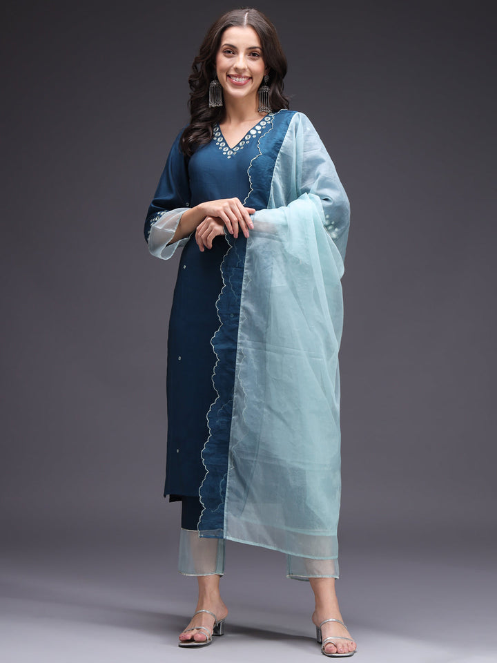 Blue-Silk-Blend-Mirror-Work-3-Piece-Kurta-Set