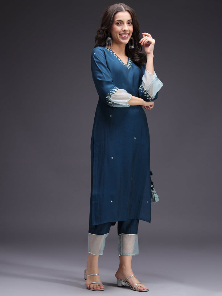 Blue-Silk-Blend-Mirror-Work-3-Piece-Kurta-Set