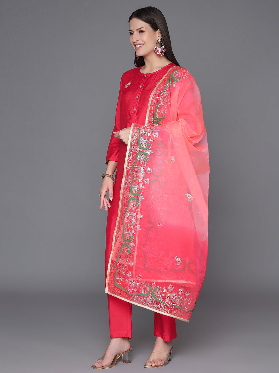 Red-Silk-Blend-Gota-Patti-3-Piece-Kurta-Set