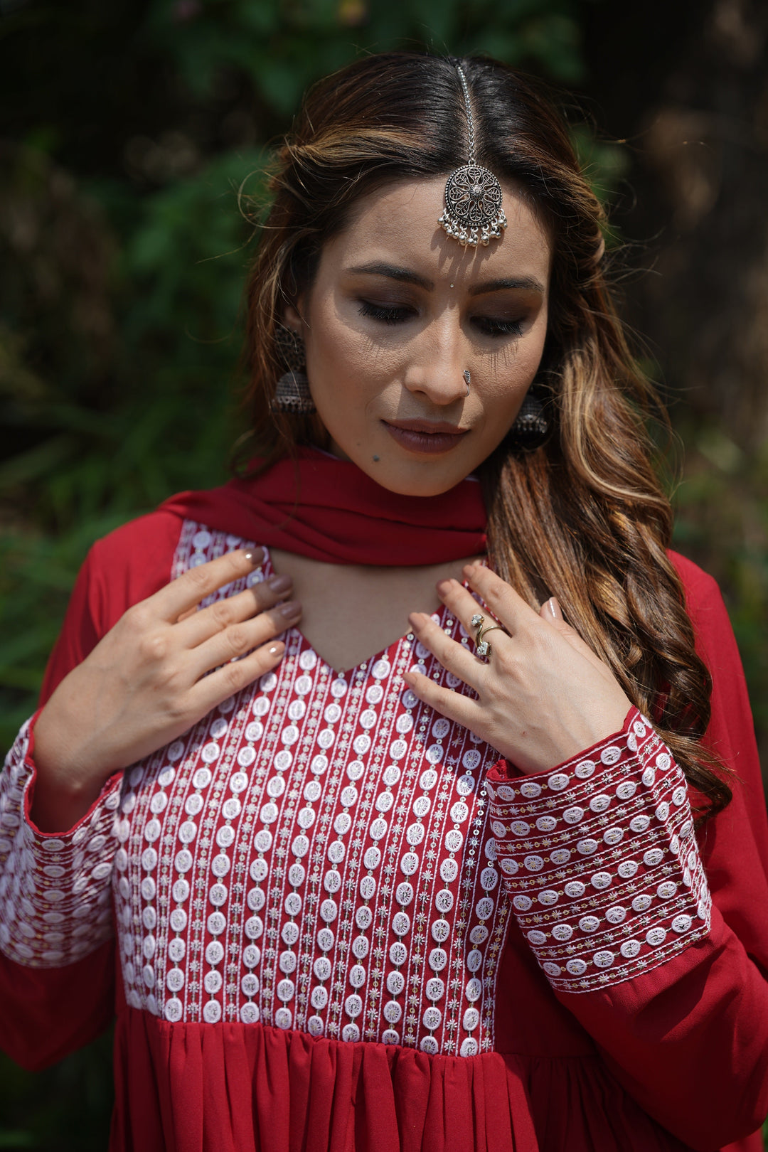 Red-Poly-Georgette-Yoke-Design-Suit-Set