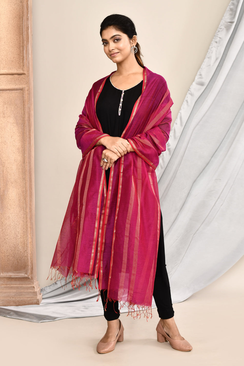 ZERESOUQ-Magenta-Maheshwari-Dupatta