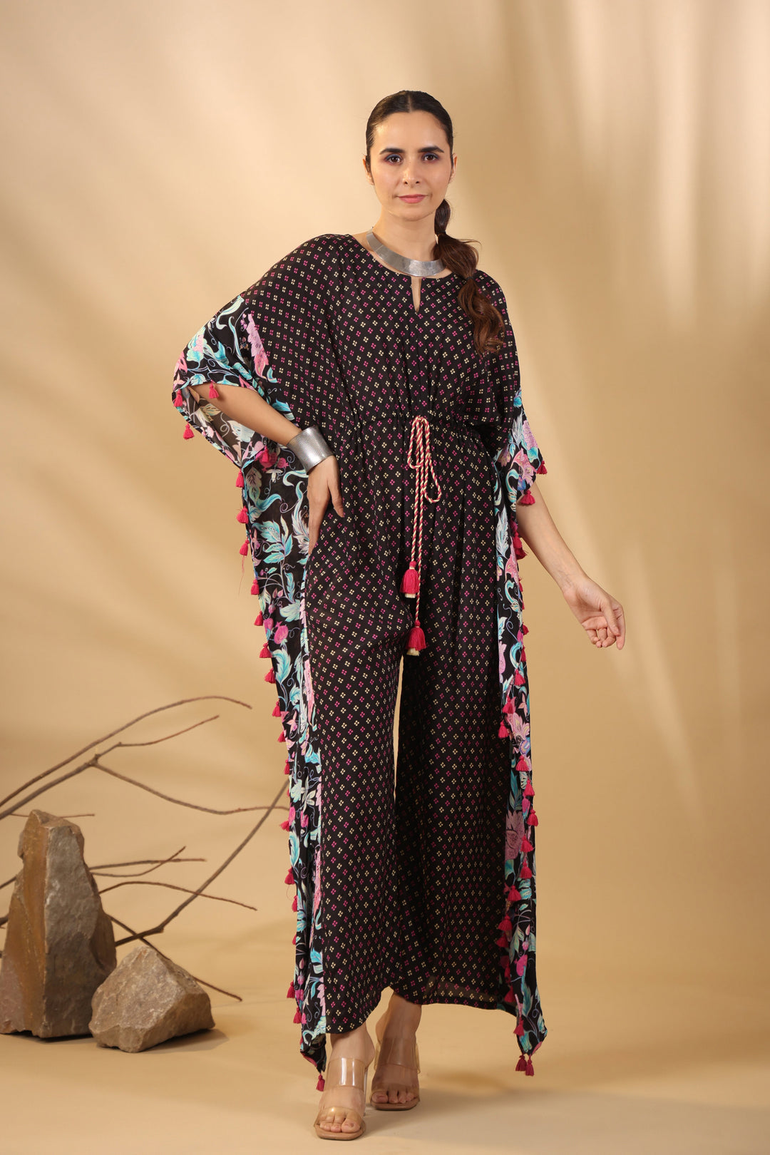 Malhari-Black-Muslin-Pepper-Kaftan-Jumpsuit