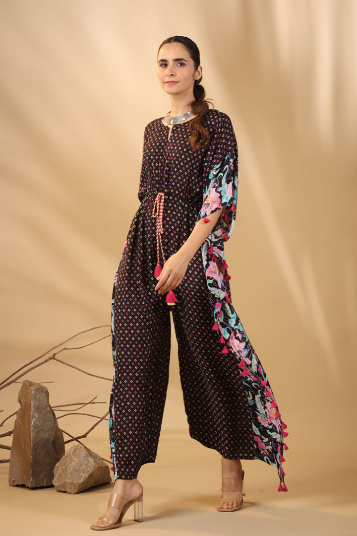 Malhari-Black-Muslin-Pepper-Kaftan-Jumpsuit