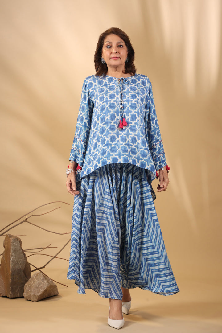 Malhari-Blue-Muslin-Sharvana-Co-Ord-Set