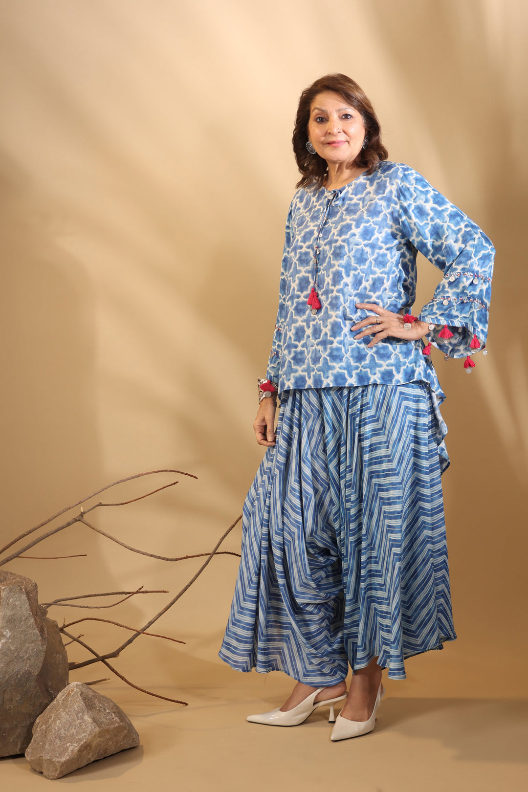 Malhari-Blue-Muslin-Sharvana-Co-Ord-Set