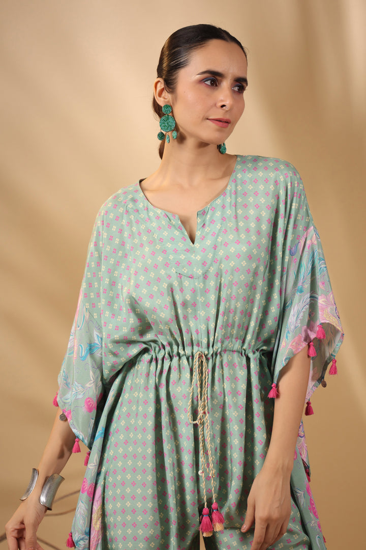 Malhari-Turquoise-Muslin-Pepper-Kaftan-Jumpsuit