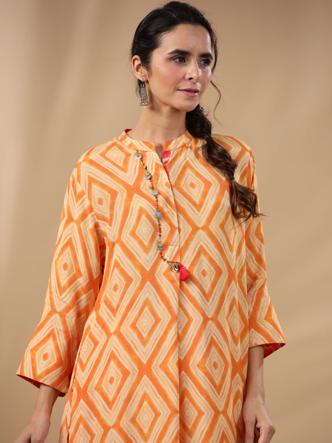 Malhari-Yellow-Muslin-Kasturi-Bandhani-2-Piece-Kurta-Set