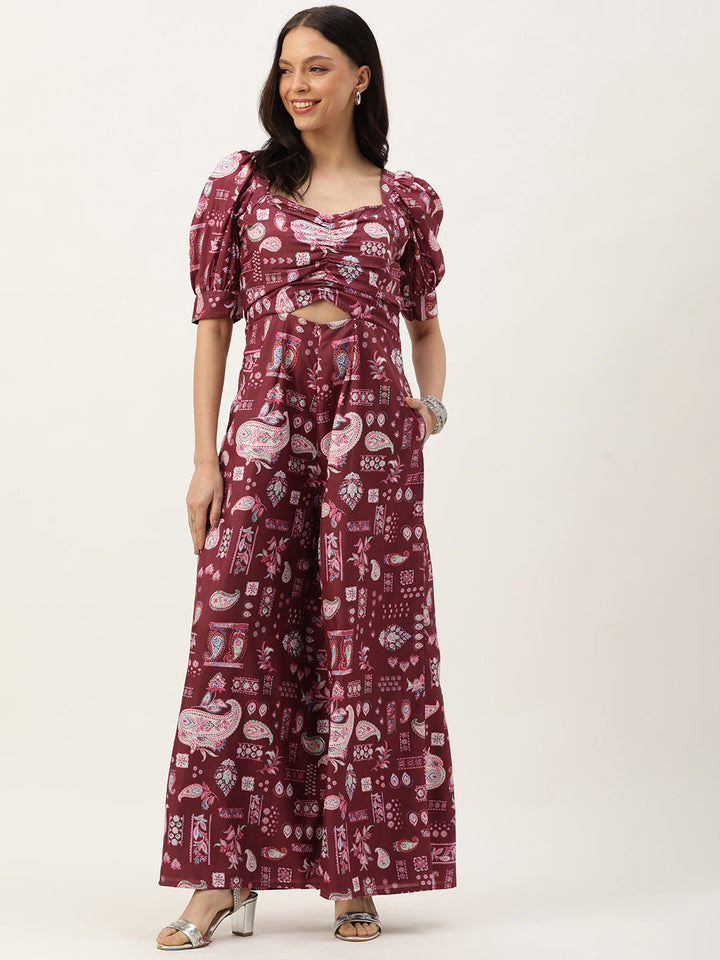 Maroon-Chinon-Digital-Printed-Ankle-Length-Jumpsuits