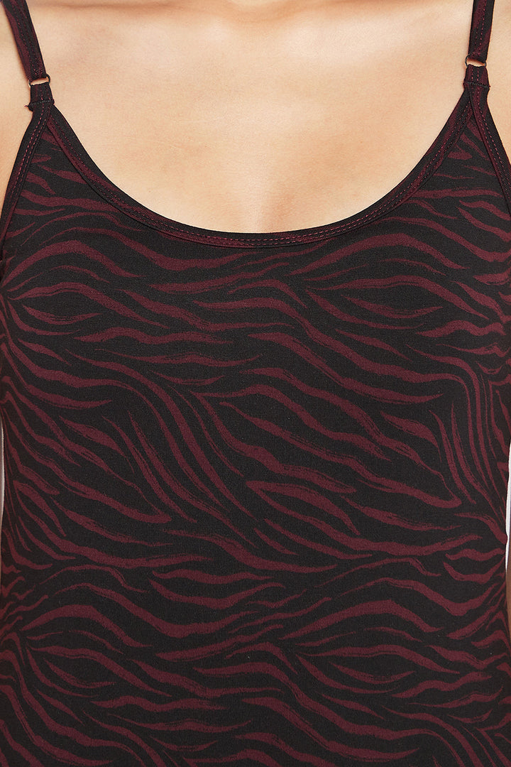 Maroon-Cotton-Animal-Print-Camisole