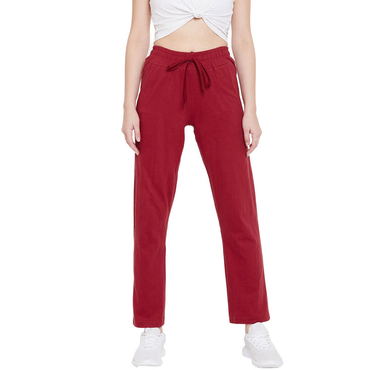 Maroon Cotton Track Pants